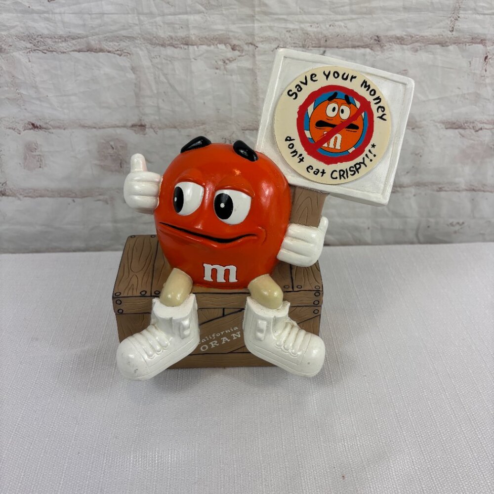 M&M Candy California Orange Crate Coin Bank 9" Tall Sign Collectible